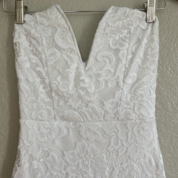 Passionate Charisma White Lace Strapless Mermaid Maxi Dress - Picture 5 of 8